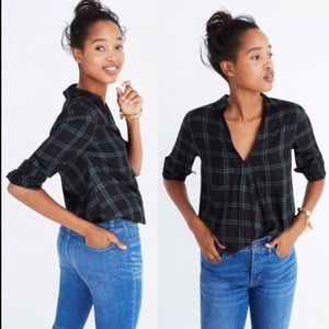 Madewell Wrap Front Palma Plaid top blouse